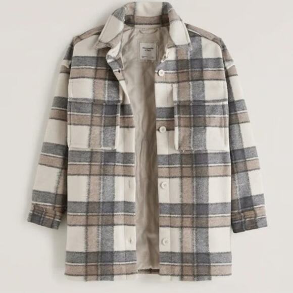 Abercrombie & Fitch Oversized Cozy Shirt Jacket - M - Picture 1 of 3